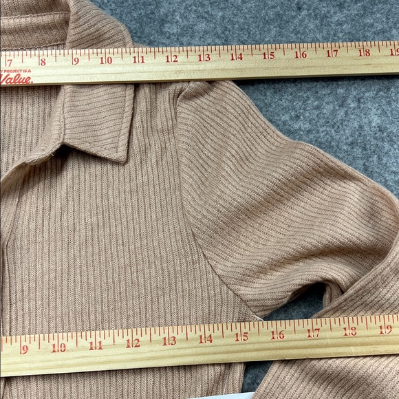 O'Neill Tan Long Sleeve Button-Up Dress zs S - Picture 13 of 16